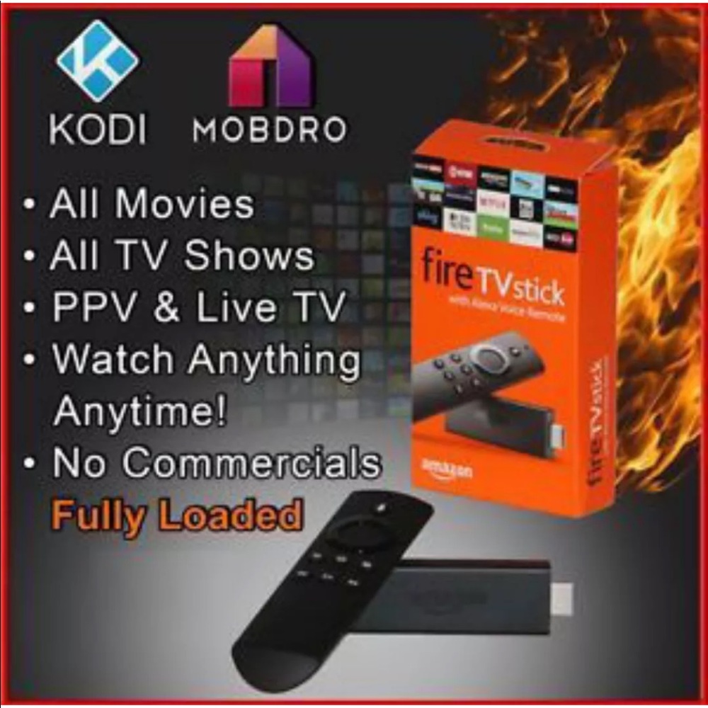 Fire TV stick, with Alexa voice remote.